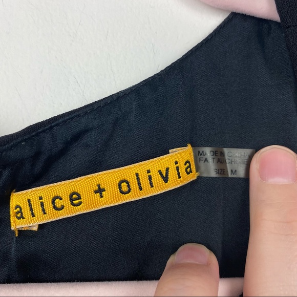 ALICE + OLIVIA Black Sleeveless Mini Cocktail Side Cutout Dress Solid Medium M - Picture 5 of 11